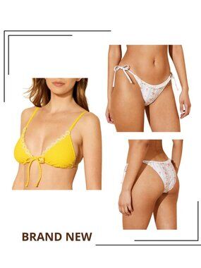 FINAL SALE BIKINI! NWT Wild Fable Yellow Daisy Bikini Set Cheeky Coverage Small